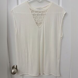 Sandro Cream Lace Detail Blouse